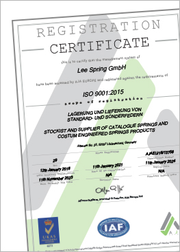 Certificat ISO de EU Lee Spring
